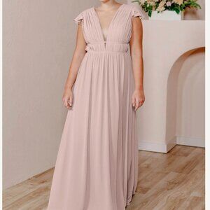 Revelry Bridesmaid Dress - First Kiss Pink, Chiffon, Size 8